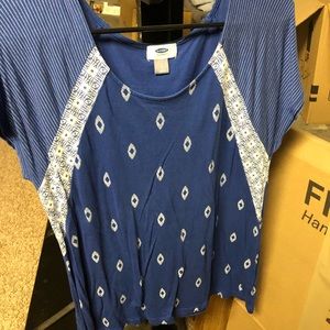 Large Blue Paisley T-shirt